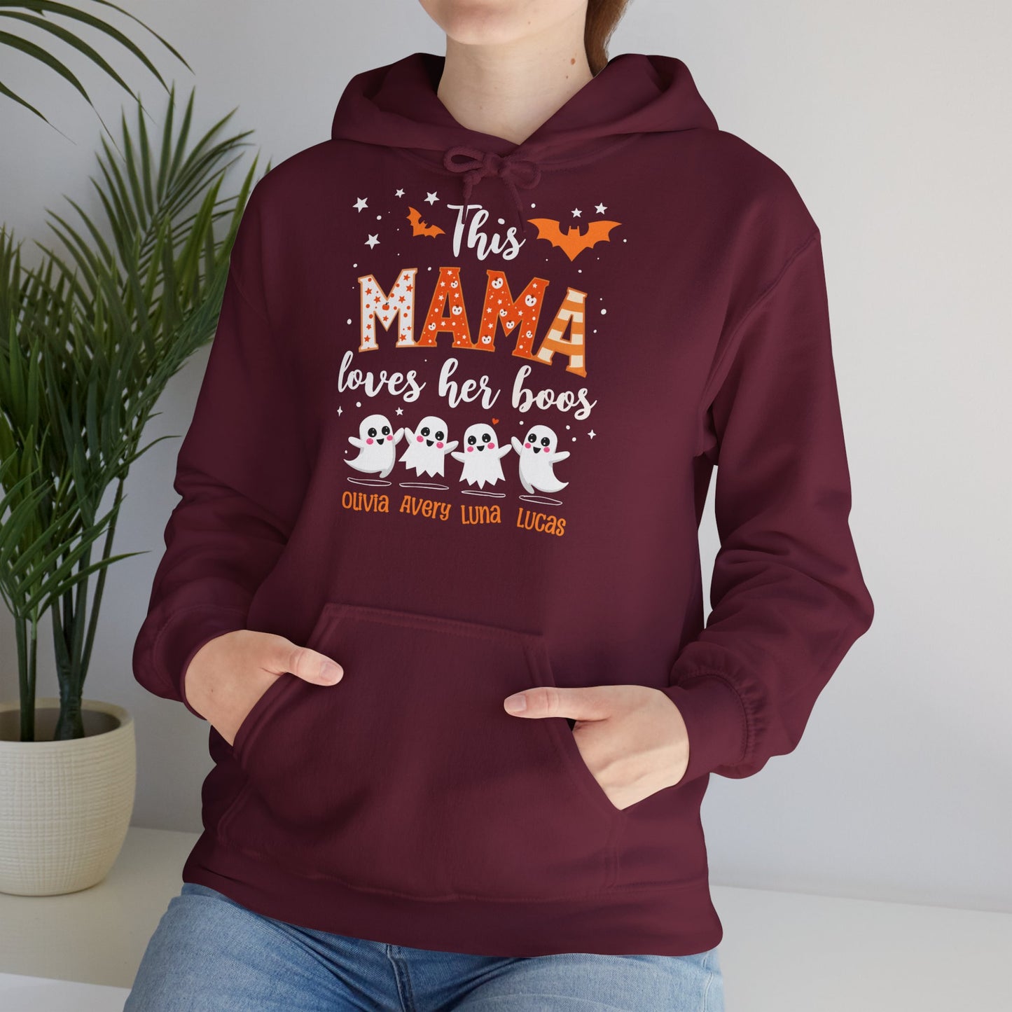 Personalized Halloween Hoodie with Four Ghosts