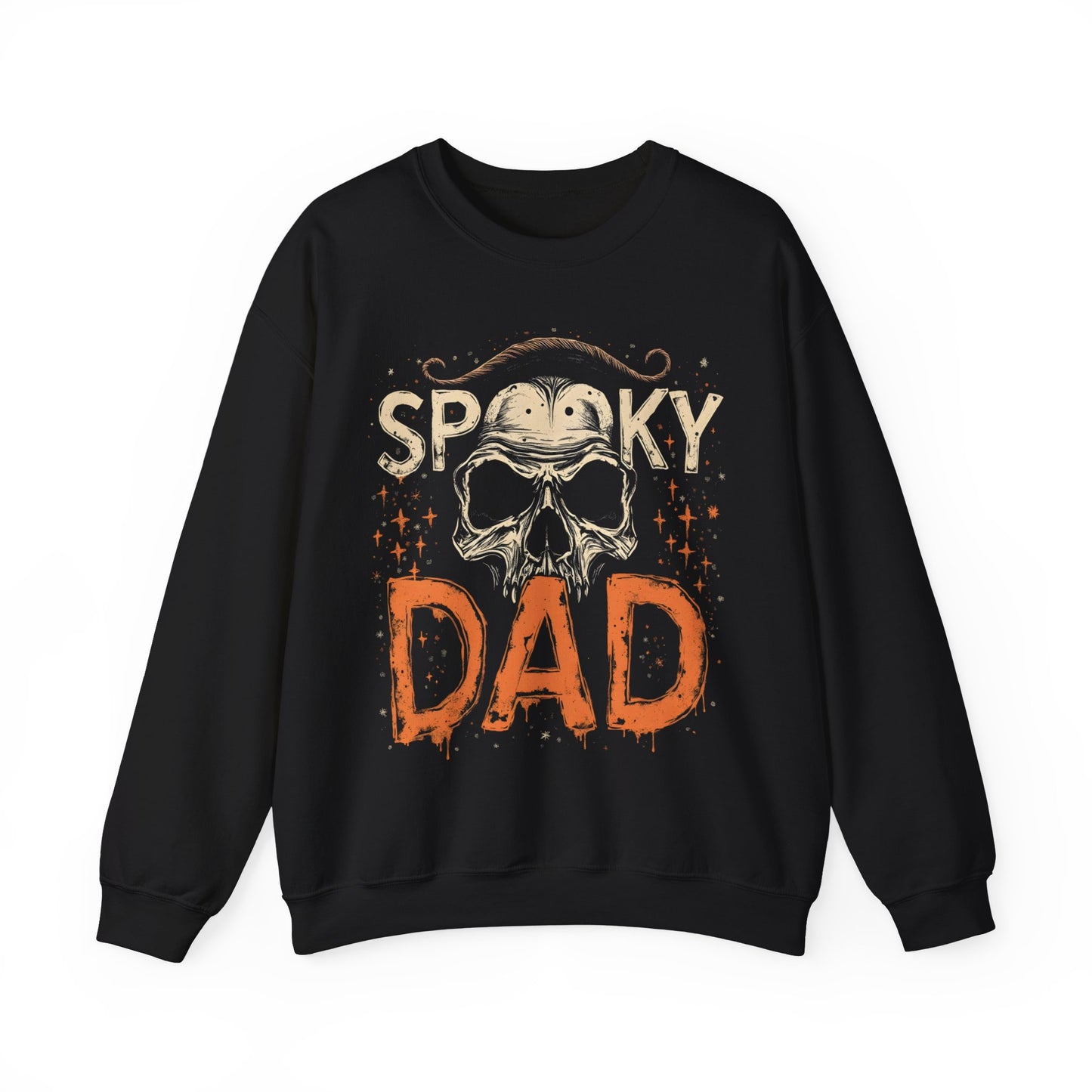 Unique Spooky Dad Vintage Skull Print Sweatshirt