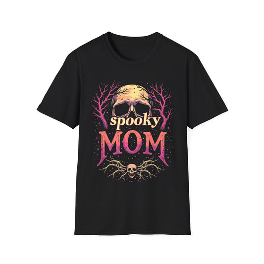 Spooky Mom Skull and Tree Design T-Shirts