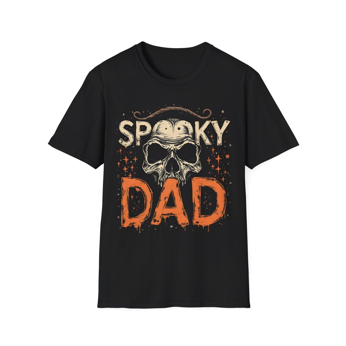 Unique Spooky Dad Vintage Skull Print T-Shirts