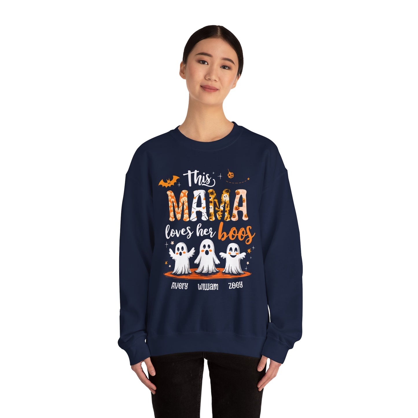 Personalized Halloween Sweatshirt with Three Ghosts