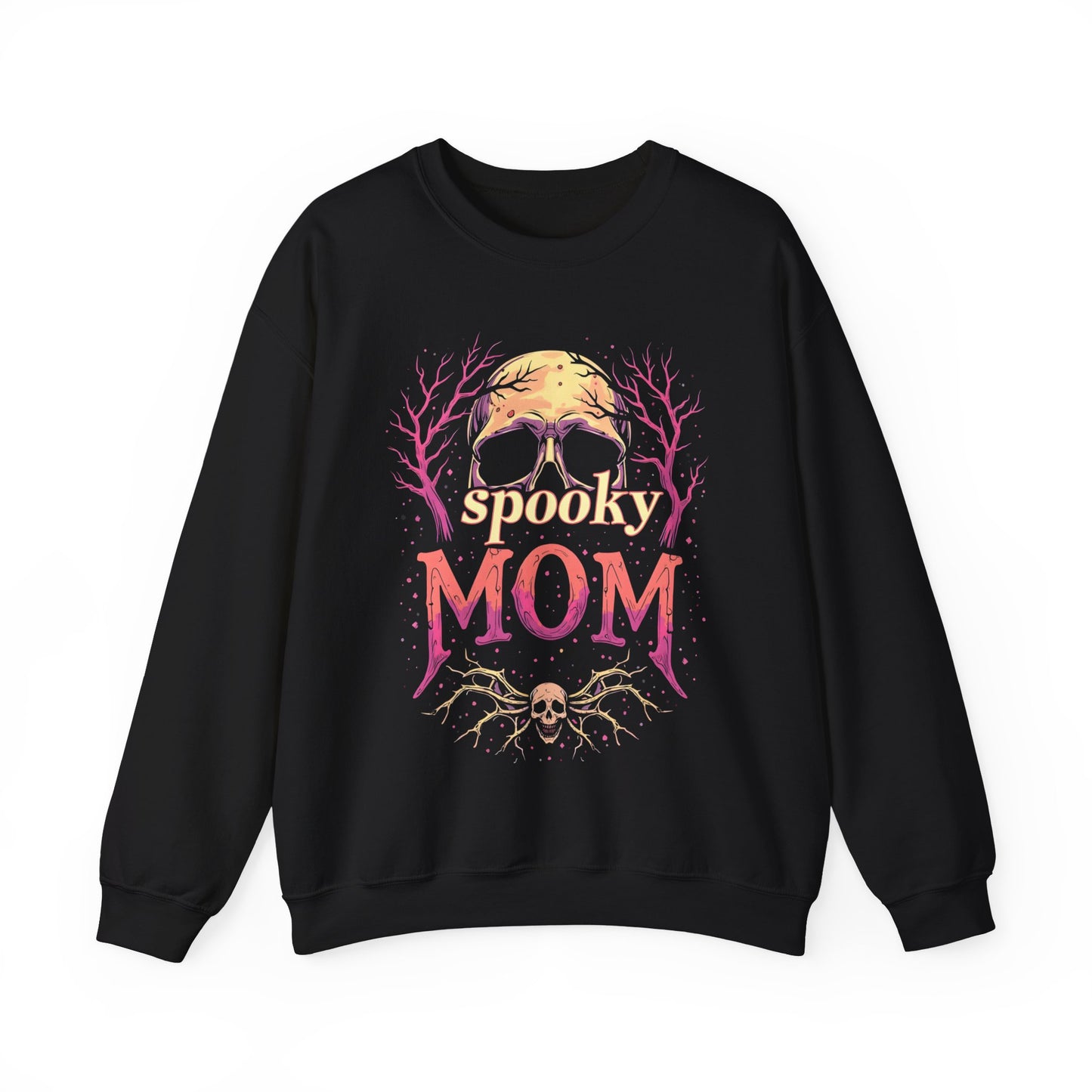 Spooky Mom Skull and Tree Design Sweatshirt