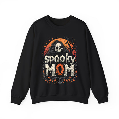 Unique Spooky Mom Graphic Design Halloween Sweatshirt