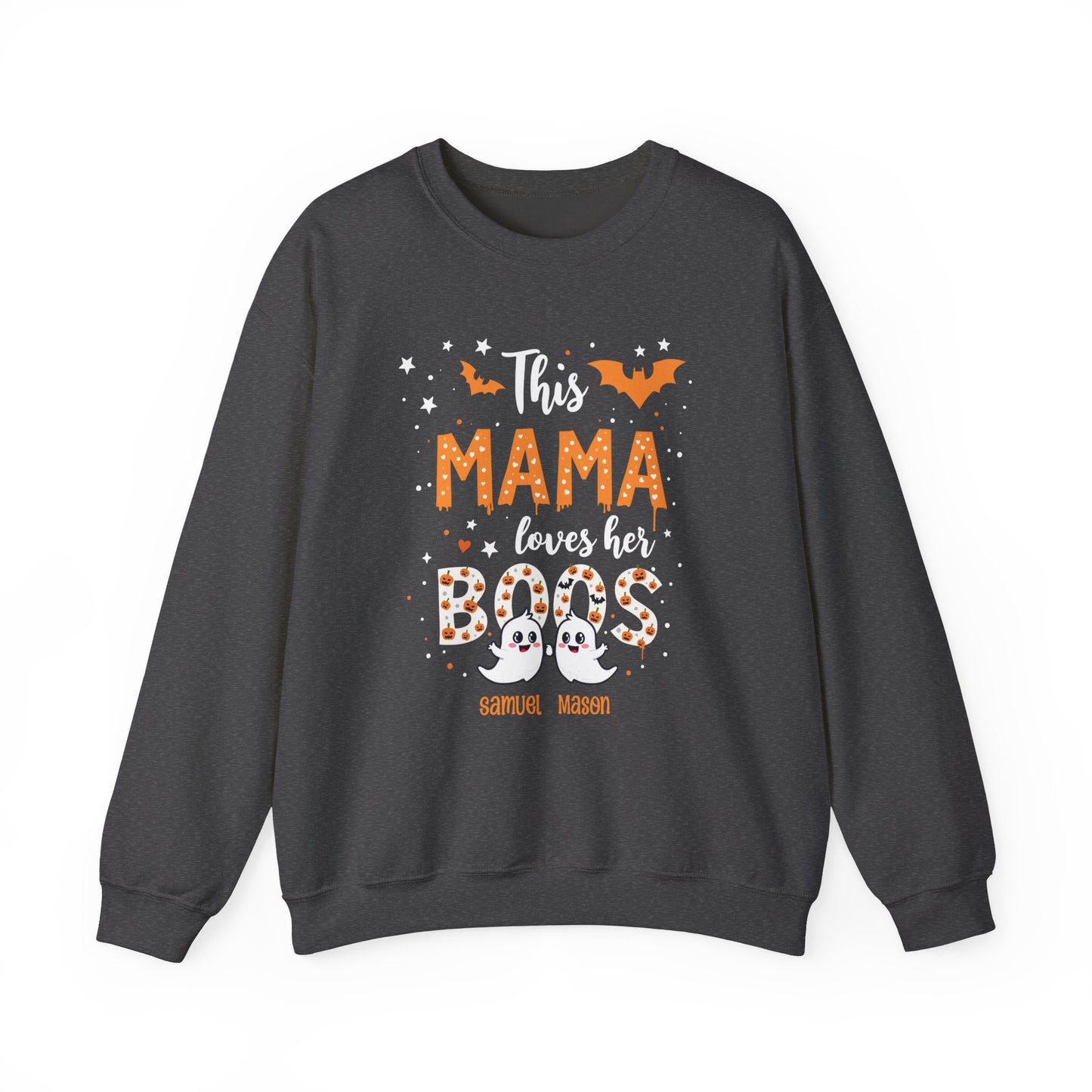 Personalized Halloween Sweatshirt with Two Ghosts