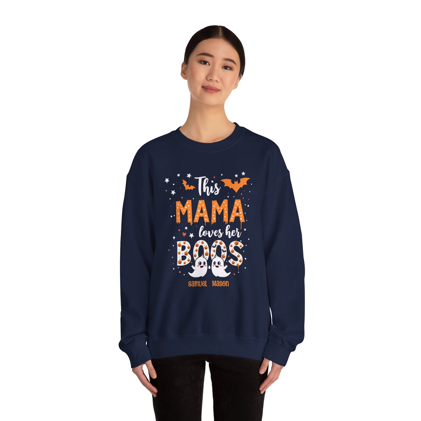 Personalized Halloween Sweatshirt with Two Ghosts