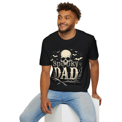 Spooky Skull and Bat Design Dad Themed T-Shirts