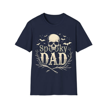 Spooky Skull and Bat Design Dad Themed T-Shirts