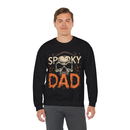 Unique Spooky Dad Vintage Skull Print Sweatshirt