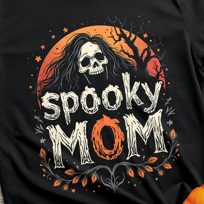 Unique Spooky Mom Graphic Design Halloween T-Shirts