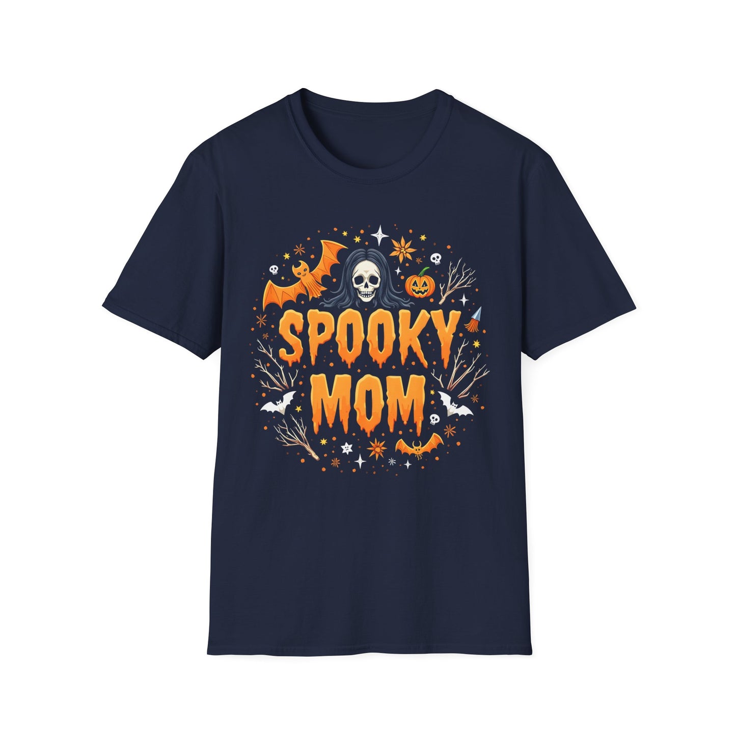 Spooky Mom Halloween Graphic Tees for Women T-Shirts