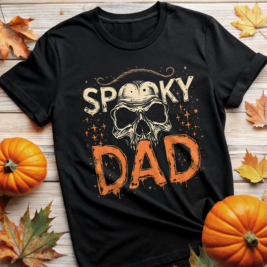 Unique Spooky Dad Vintage Skull Print T-Shirts