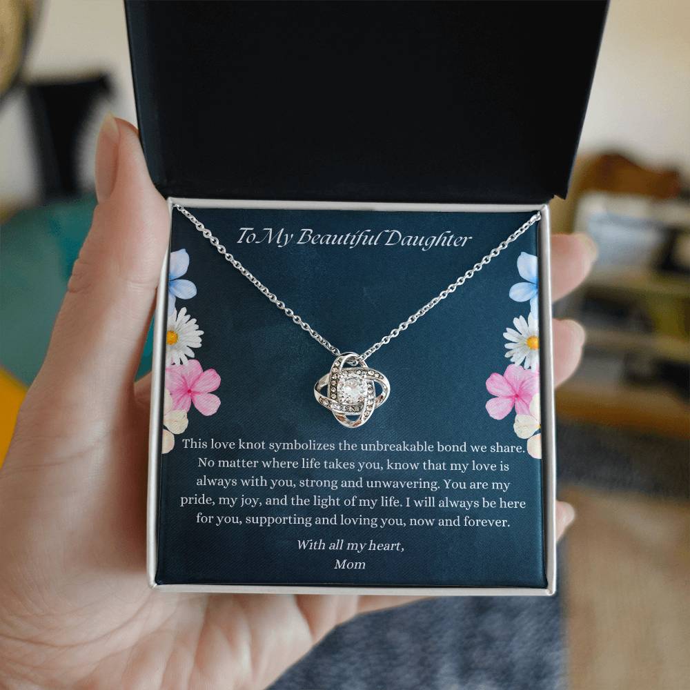 Unbreakable Bond Love Knot Necklace – Gift for Daughter